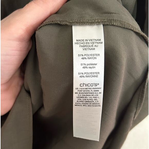 CHICOS - Blouse - Dark green - 3/4 sleeve - Size 1- resort casual - Picture 2 of 9